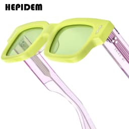 HEPIDEM Acetate Polarized Sun Glasses Women Johnny Depp Brand Designer Glasses Thick Square Sunglasses Men RINI-T