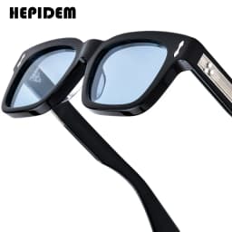 HEPIDEM Acetate Polarized Sun Glasses Women Johnny Depp Brand Designer Glasses Thick Square Sunglasses Men RINI-T