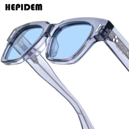 HEPIDEM Acetate Polarized Sun Glasses Women Johnny Depp Brand Designer Glasses Thick Square Sunglasses Men RINI-T
