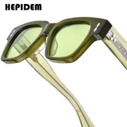 HEPIDEM Acetate Polarized Sun Glasses Women Johnny Depp Brand Designer Glasses Thick Square Sunglasses Men RINI-T