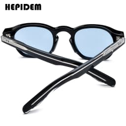 HEPIDEM Acetate Polarized Sun Glasses Women Johnny Depp Brand Designer Glasses Thick Square Sunglasses Men RINI-T