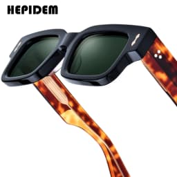 HEPIDEM Acetate Polarized Sun Glasses Women Johnny Depp Brand Designer Glasses Thick Square Sunglasses Men RINI-T