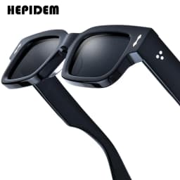 HEPIDEM Acetate Polarized Sun Glasses Women Johnny Depp Brand Designer Glasses Thick Square Sunglasses Men RINI-T