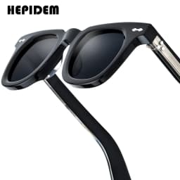 HEPIDEM Acetate Polarized Sun Glasses Women Johnny Depp Brand Designer Glasses Thick Square Sunglasses Men RINI-T