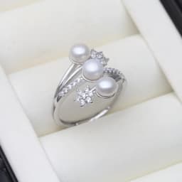 Real 925 Silver Pearl Rings Woman,Luxury White Natural Freshwater Adjustable Pearl Ring Wife Mother Birthday Gift Pink