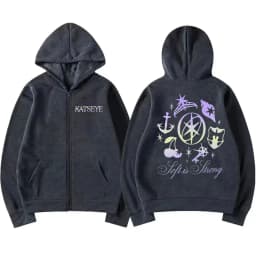 Katseye Graphics tracksuit vintage Hoodie Men Women 2025 tops Fleece fashion clothes Hip Hop Coat Zip Up Jacket Loose streetwear