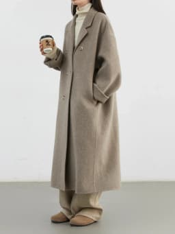 CHIC VEN Women Woolen Coat Double-breasted Basic Loose Casual Retro New Long Double-sided Female Overcoat Autumn Winter 2026