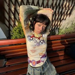 Karrram Japanese Y2k Anime Print T-shirt 2000s Aesthetics Long Sleeve Tee Shirt Vintage Harajuku Slim Tops Kawaii Lolita T Shirt