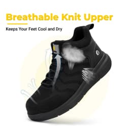 FitVille Men's Safety Work Boots Wide Width Composite Steel Toe Waterproof Antislip High Top Outdoor Shoes for Construction