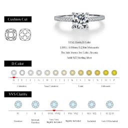 MODIAN 1CT D Color Square Moissanite Rings 925 Sterling Silver Trendy Finger Rings For Women Wedding Statement Fine Jewelry