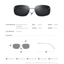 FONEX Titanium Rimless Sunglasses Men Austria Ultralight Frameless Square Polarized Sun Glasses for Women Japanese Shades 85694