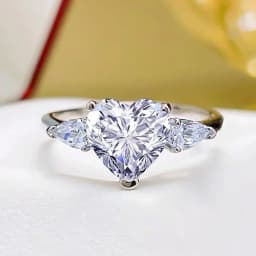 1/2/3/6Carat Pear Cut Moissanite Diamond Engagement Rings for Women 925 Sterling Silver 3-stone Waterdrop Shape Wedding Ring