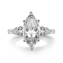 1/2/3/6Carat Pear Cut Moissanite Diamond Engagement Rings for Women 925 Sterling Silver 3-stone Waterdrop Shape Wedding Ring