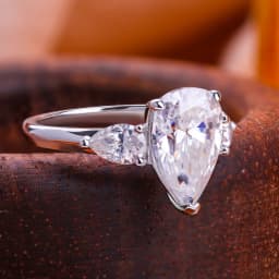 1/2/3/6Carat Pear Cut Moissanite Diamond Engagement Rings for Women 925 Sterling Silver 3-stone Waterdrop Shape Wedding Ring