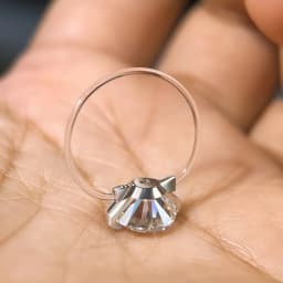 IGOTOS Transparent Fishing Line Moissanite Ring Certified S925 Sterling Silver Round Diamond Ring Wedding Band Jewelry for Women