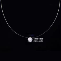 IGOTOS 0.5-5CT Moissanite Pendant Necklace Women  Certified 925 Sterling Silver Transparent Fishing Line Choker Chain Jewelry