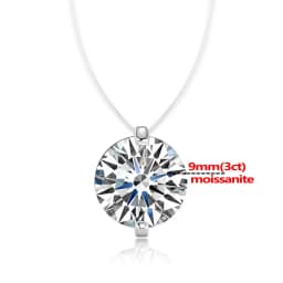 IGOTOS 0.5-5CT Moissanite Pendant Necklace Women  Certified 925 Sterling Silver Transparent Fishing Line Choker Chain Jewelry