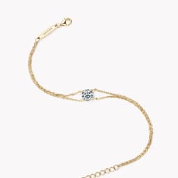 Lnngy 6.5mm 1ct Moissanite Bracelet 925 Sterling Silver Certified Double Chain Bracelets For Women Charm Wedding Jewelry Gift