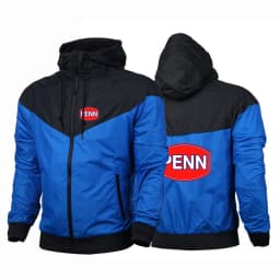 2024 Penn Fishing Reel Men New Spring and Autumn Printing Trendy Breathable Five-Color Stitching Windbreaker Thin Jacket Tops