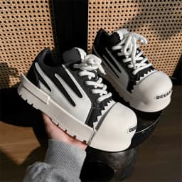 Sneakers Casual Plus Size 43 44 Mens Womens Designer Big-head Board Shoes Fashion Casual Leather Height Increased Platform Shoes