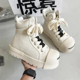 Sneakers Casual Plus Size 43 44 Mens Womens Designer Big-head Board Shoes Fashion Casual Leather Height Increased Platform Shoes