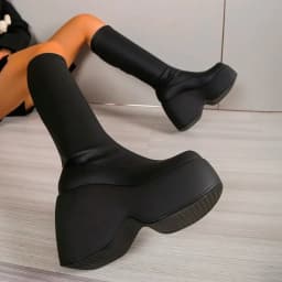 2026 Brand New Gothic Style Sexy Elegant Chunky Platform Women Ankle Boots Big Size 43 Walking Comfy Woman Shoes Platform Shoes