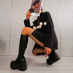2026 Brand New Gothic Style Sexy Elegant Chunky Platform Women Ankle Boots Big Size 43 Walking Comfy Woman Shoes Platform Shoes