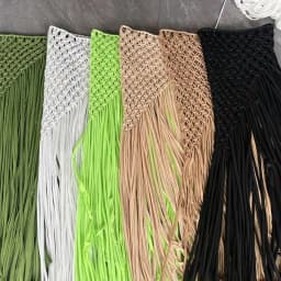 Beachapche Hand Crochet Tassel Skirts Women Fashion Sexy Side High Knitted Beach Cover Ups