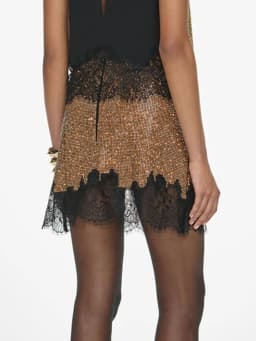 TWOTWINSTYLE Hit Color Slimming Spliced Hot Fix Fashion Skirts for Women High Waist Sheer Patchwork Lace Elegant Skirt Female