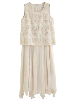 DUSHU 2026 Summer Women's Heavy Embroidered Lace Vacation Dress, Romantic Openwork Festival Maxi for Coquette & Boho Art Style