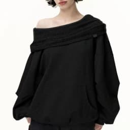 Knit Patchwork Sweatshirt Women Loose Casual Long Sleeve Sporty Top Spring Fall Chic Lazy Off Shoulder Harajuku Y2K Coat