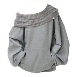 Knit Patchwork Sweatshirt Women Loose Casual Long Sleeve Sporty Top Spring Fall Chic Lazy Off Shoulder Harajuku Y2K Coat