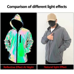 Night Colored Reflective Jacket Men Outdoor Cycling Jogging Windproof Hooded Coats Hip-hop Rock Streetwear Safety Couple Clothes