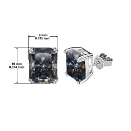 Bocarman Ice Cut Zircon Stud Earrings S925 Silver Paraiba Tanzanite Blue Mint Green Rectangular Multicolor Women Fine Jewelry