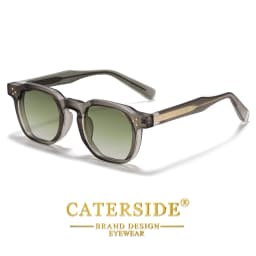 CATERSIDE New Square Men's Sunglasses Personalized Temple Tips Design Sun Glasses Women's Travel Party Eyewear Festival Gift