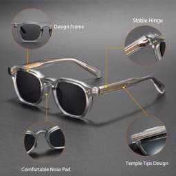 CATERSIDE New Square Men's Sunglasses Personalized Temple Tips Design Sun Glasses Women's Travel Party Eyewear Festival Gift