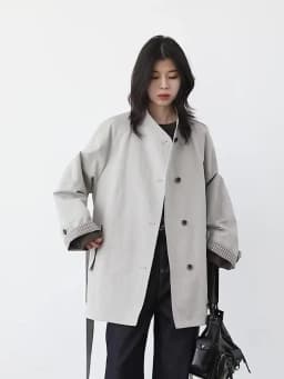 CHIC VEN Fashion Women Mid-length Trench Coat Loose Casual Minimalist Patchwork Plaid Female Windbreaker Belt Spring Summer 2026