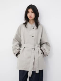 CHIC VEN Fashion Women Mid-length Trench Coat Loose Casual Minimalist Patchwork Plaid Female Windbreaker Belt Spring Summer 2026