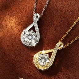 Lnngy 8MM 2.0CT Round Cut Moissanite Necklace 14K Gold Filled Infinity Pendant Necklace for Women Wedding Jewelry Gift