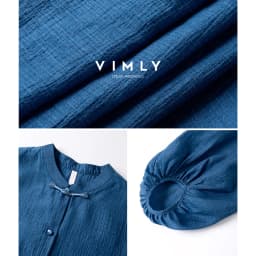 VIMLY Elegant Women Shirt 2026 Spring Autumn Chinese Style Lantern Sleeve Blouse for Woman Female Chiffion Tops A3002