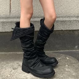 Punk Style Women's Shoes Luxury Retro Leather Cowboy Boots for Woman Exquisite Rivet Knee High Boots Designer Shoes Botas Mujer