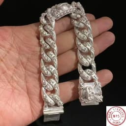 S925 Vintage Chinese Style Tibetan Silver Skull Bracelet, Hip-Hop Personalized Jewelry, Fashion Gift for Men & Women