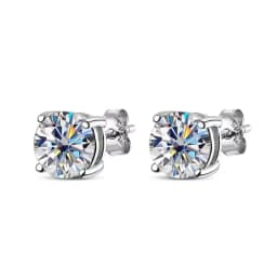 KNOBSPIN D Color Moissanite Earring S925 Sterling Sliver Plated with 18k White Gold Earring for Women Man Sparkling Fine Jewelry