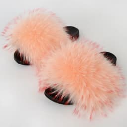 Real Raccoon Fur Slippers Women's Summer Fur Slippers Big Size Furry Natural Fur Shoes Beach Plush Sliders Fashion Female Shoes