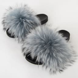 Real Raccoon Fur Slippers Women's Summer Fur Slippers Big Size Furry Natural Fur Shoes Beach Plush Sliders Fashion Female Shoes
