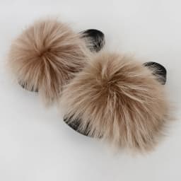 Real Raccoon Fur Slippers Women's Summer Fur Slippers Big Size Furry Natural Fur Shoes Beach Plush Sliders Fashion Female Shoes