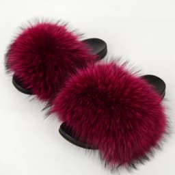 Real Raccoon Fur Slippers Women's Summer Fur Slippers Big Size Furry Natural Fur Shoes Beach Plush Sliders Fashion Female Shoes