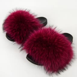 Real Raccoon Fur Slippers Women's Summer Fur Slippers Big Size Furry Natural Fur Shoes Beach Plush Sliders Fashion Female Shoes
