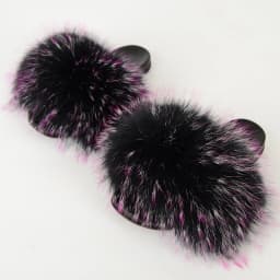 Real Raccoon Fur Slippers Women's Summer Fur Slippers Big Size Furry Natural Fur Shoes Beach Plush Sliders Fashion Female Shoes