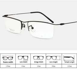 HDCRAFTER Titanium Metal Glasses Frame for Men Half Rim Rimless Eyeglasses Cool Optical Eyewear Prescription Spectacles Frame